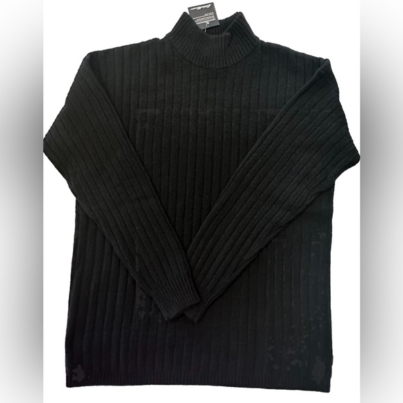 Eddie Bauer Alpine Route Essentials Ribbed Mock Neck Sweater Black NWT Size M - Picture 3 of 14